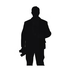 Black Color Silhouette of a Journalist: Simple and Inquisitive

