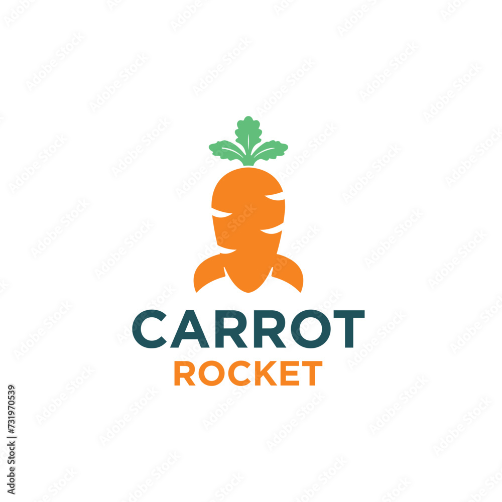 Wall mural carrot rocket logo design