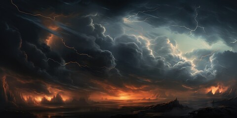 dramatic scene during a storm.