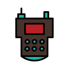 Police Radio Talkie Filled Outline Icon