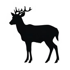 Black Color Silhouette of a Caribou: Simple and Majestic

