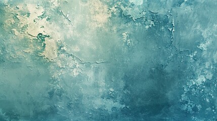An abstract background with a textured blue wall, featuring layers of peeling paint and subtle color variations.