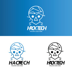 Hack tech logo, logo design by software company.