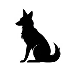 Black Color Silhouette of an Arctic Fox: Simple and Elegant

