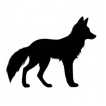 Black Color Silhouette of an Arctic Fox: Simple and Elegant

