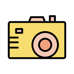 Video Vintage Camera Filled Outline Icon