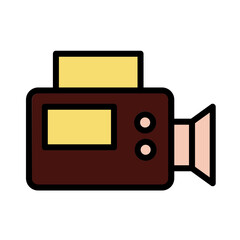 Camera Capture Moive Filled Outline Icon