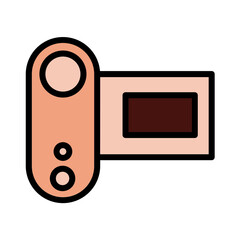 Camera Capture Moive Filled Outline Icon