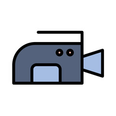 Camera Cinema Film Filled Outline Icon