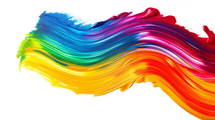 Multicolored Paint Stroke on Transparent Background