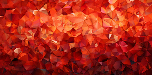 abstract cristalized red geode interior, mosaic background banner