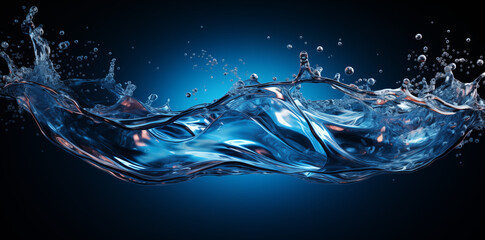 weightless water splash illustration banner - obrazy, fototapety, plakaty