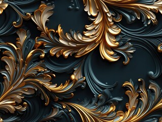 luxury baroque wallpaper with 3D effects. 