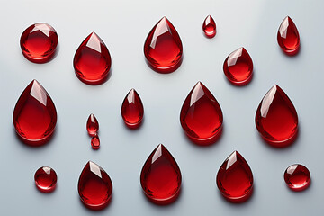 Obraz premium artistic blood droplets ruby jewels