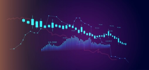 Obraz premium Investment finance chart,stock market business. 