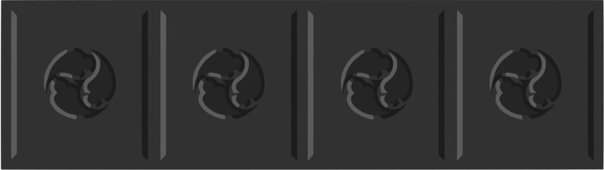 Gothic balustrade stylized drawing. Stone decorated wall illustration. Medieval ornamented railing; vector