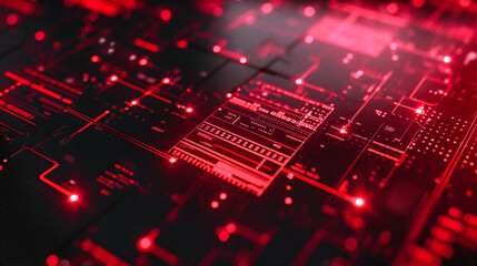 Advanced Technology Circuit Board, Detailed View of a Processor and Electronics, Computing Background
