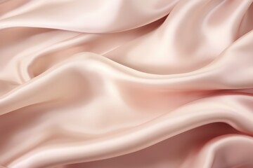 Abstract beige pink silk fabric background with copy space