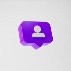 Follower icon isolated over white background. 3d rendering.