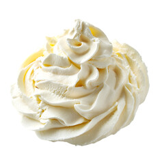 White whipped cream isolated on transparent background