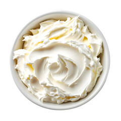White whipped cream isolated on transparent background