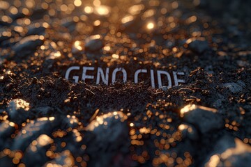Word of GENOCIDE burried on ground