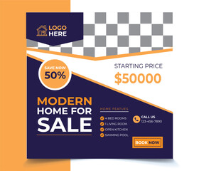 Real Estate Social Media Post Square Web Banner Template