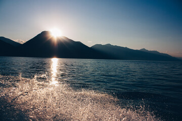 sunset over the lake