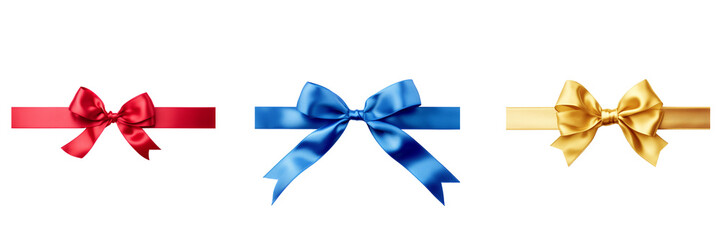 Set of different color ribbon on a transparent background