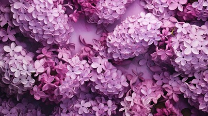 Blooming lilac bush with vibrant purple flowers, ideal for adding text or design