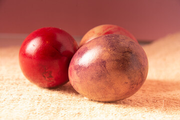 painted easter eggs holiday background