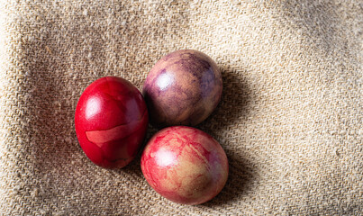 painted easter eggs holiday background