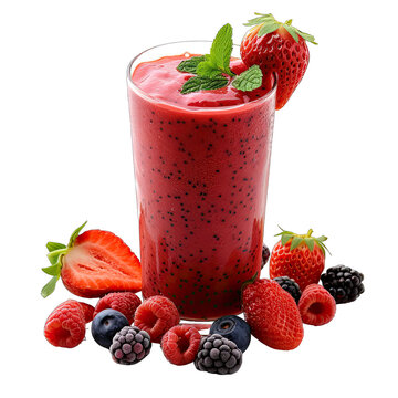 Delicious fruit smoothie isolated on transparent background generative ai 