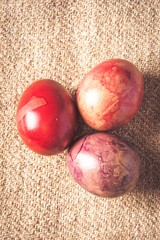 painted easter eggs holiday background