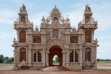 Naklejka premium Hindu temple in Chachoengsao province, Thailand.