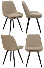 Chair for home or cafe. Element of the interior. Isolated from the background. In different angles