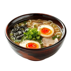 Japanese soup on transparent or white background generative ai 
