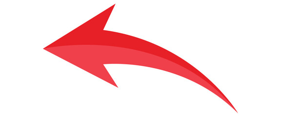 red arrow icon png on white background. flat style. arrow icon for your web site design, logo, app, UI. arrow indicated the direction symbol. curved arrow sign