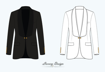 Illustration of Tuxedo Jacket suit - obrazy, fototapety, plakaty