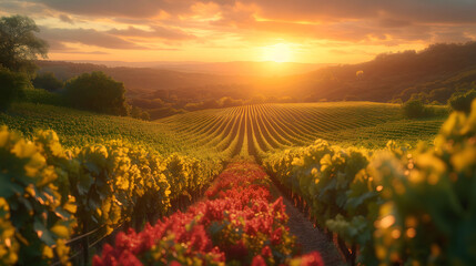 sunset in the field