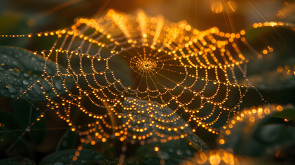 spider web in the morning