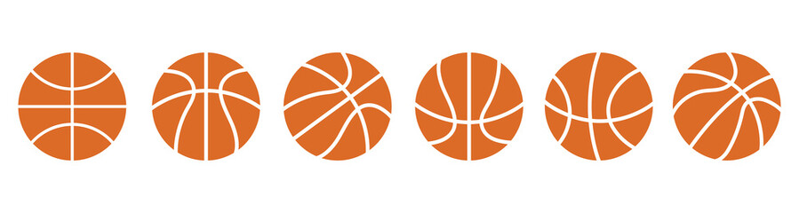 basketball icon set in line style, Vector illustration, Basketball ball sign and symbol.