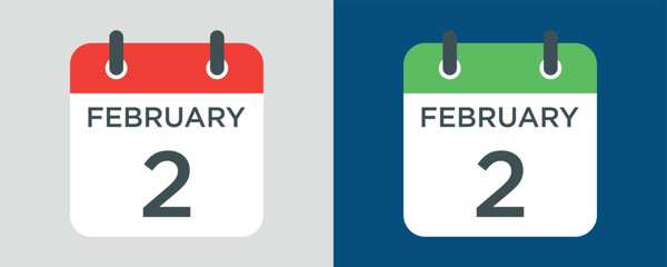 calendar - February 2 icon illustration isolated vector sign symbol