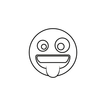  black emoticon Bold line icon. Images are a vector, editable stroke. Made with precision and an eye for quality.