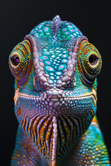 macro photo fo chameleon head