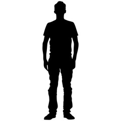 Silhouette man full body black color only