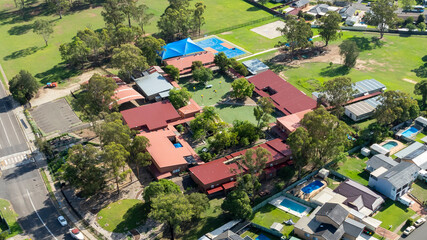 Drone aerial photograph of the Werrington County Public School in the greater Sydney region on New...