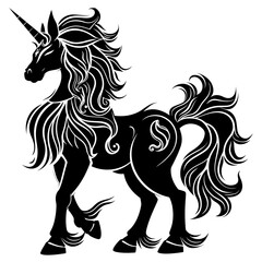 Silhouette Kirin the Mythical Creature black color only