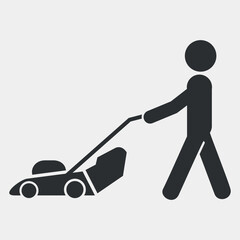 lawn mower vector icon isolated on white background