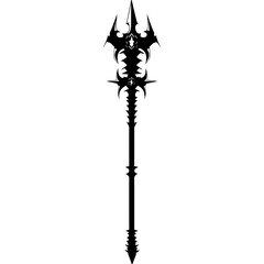 Fototapeta na wymiar Silhouette mace weapon in mmorpg game black color only